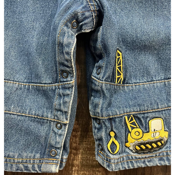 Vintage Small Steps Denim Overalls "C is for Crane" Size 18 Months - Picture 5 of 8